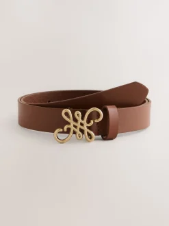 Marron fauve - Ceinture Regular Statement en cuir à boucle