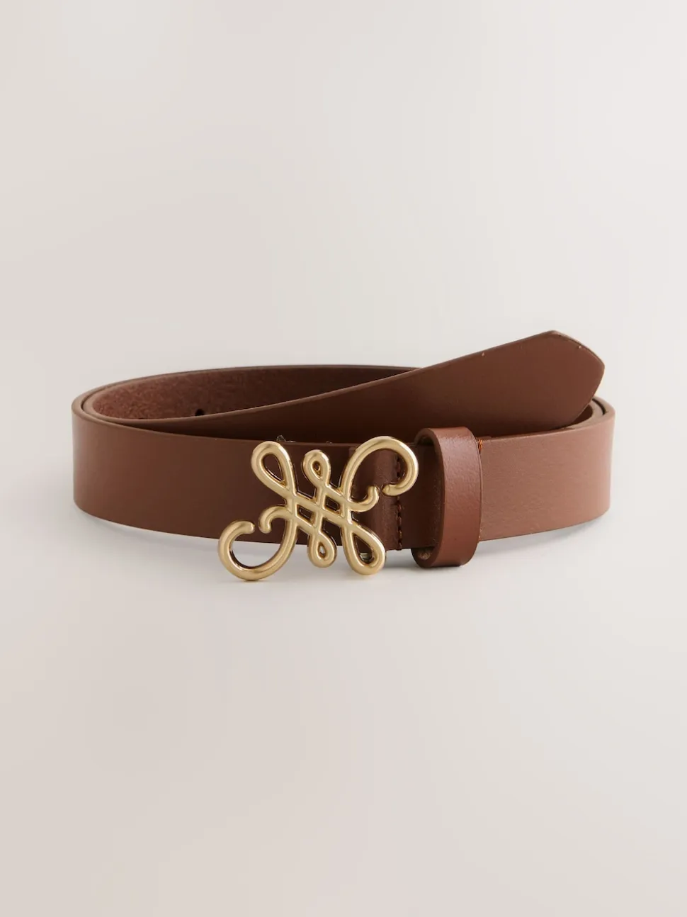 Marron fauve - Ceinture Regular Statement en cuir à boucle