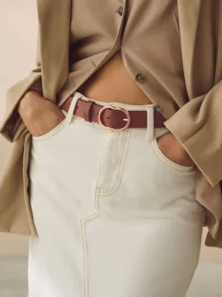 Marron fauve - Ceinture régulière en PU