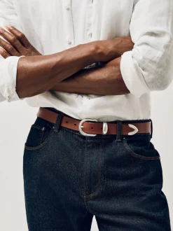 Marron fauve - Ceinture western en cuir Reiss Jonny