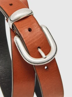 Marron fauve - Ceinture western en cuir Reiss Jonny