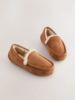 Marron fauve - Chaussons mocassins confortables