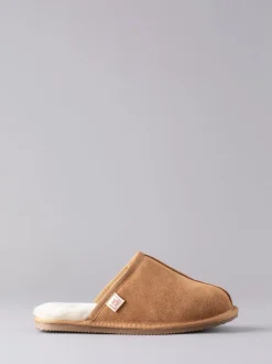 Marron fauve - Chaussons style mules en peau de mouton Lakeland Leather homme