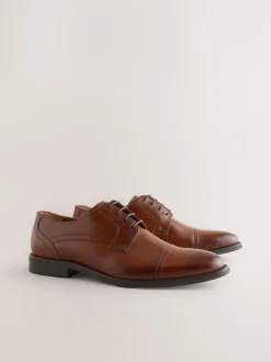 Marron fauve - Chaussures Derby à embout