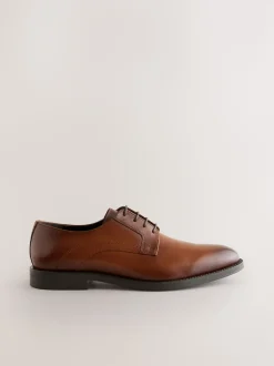 Marron fauve - Chaussures Derby en cuir