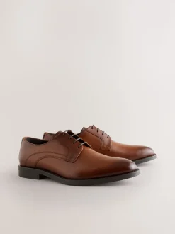 Marron fauve - Chaussures Derby en cuir