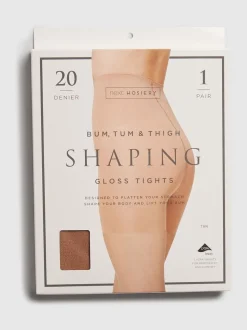 Marron fauve - Collant minceur pour les fesses, les fesses et les cuisses 20 Denier