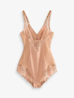 Marron fauve - Contrôle ferme du ventre Portez votre propre soutien-gorge Façonner le corps