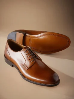 Marron fauve - Coupe classique - Signature Leather Sole Derby Chaussures