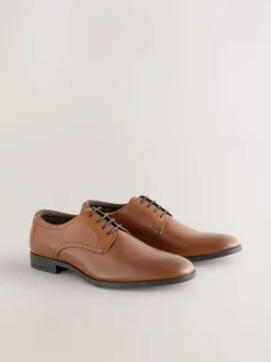 Marron fauve - Coupe classique - Derbys en cuir classiques
