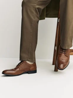 Marron fauve - Coupe large - Chaussures richelieu