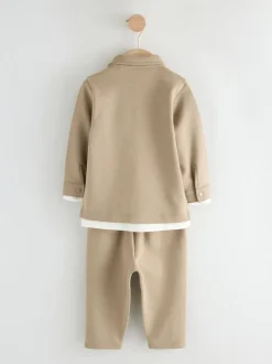 Marron fauve - Ensemble 3 pièces T-shirt et Survêtement (3mois-7ans)