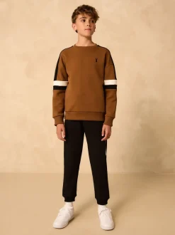 Marron fauve - Ensemble ras du cou color block (3-16ans)