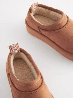 Marron fauve - Flatform Shoot Fleece Lined Slippers