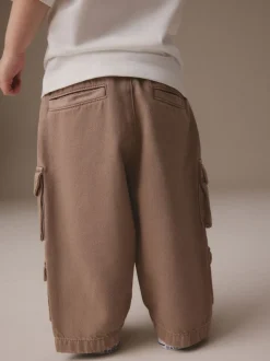 Marron fauve - Jean pantalon cargo 100% coton (3mois-7ans)