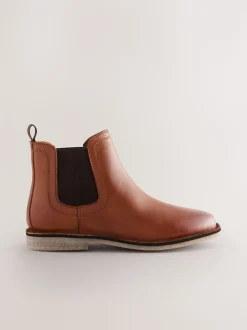 Marron fauve - Leather Chelsea Boots