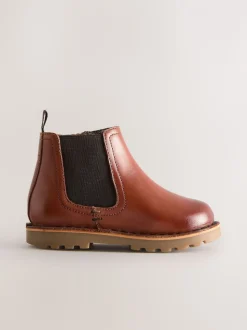Marron fauve - Leather Chelsea Boots