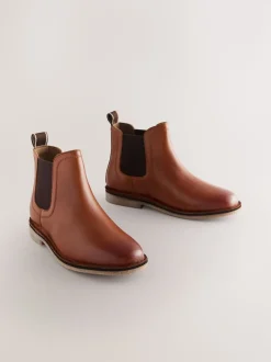 Marron fauve - Leather Chelsea Boots