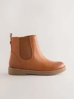 Marron fauve - Leather Chelsea Boots