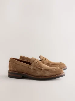 Marron fauve - Mocassins en daim