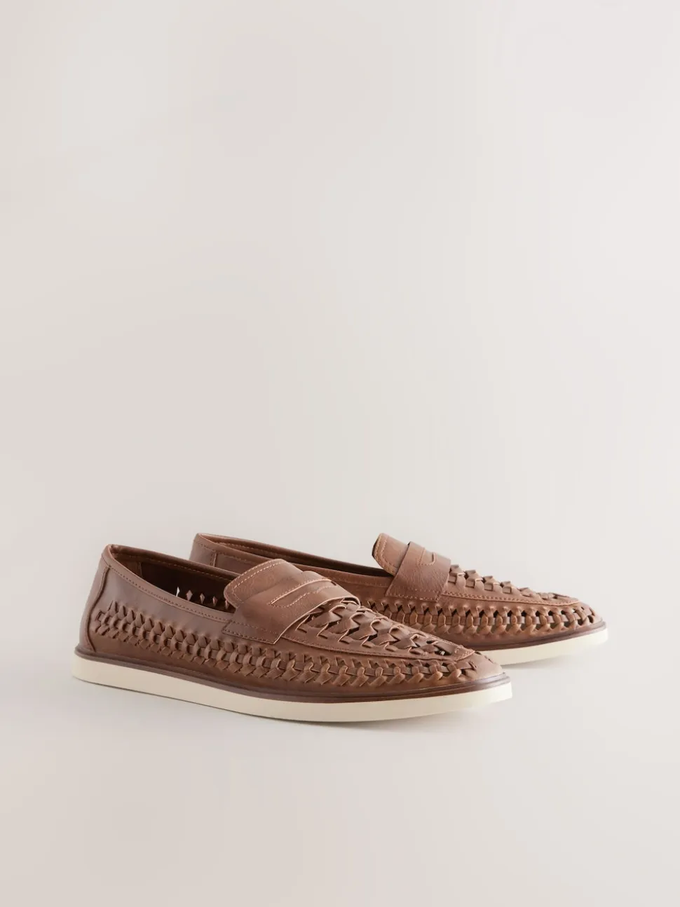 Marron fauve - Mocassins tissés