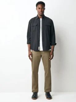 Marron fauve - Pantalon chino texturé