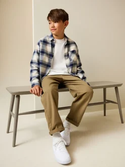 Marron fauve - Pantalon chino extensible (3-17ans)