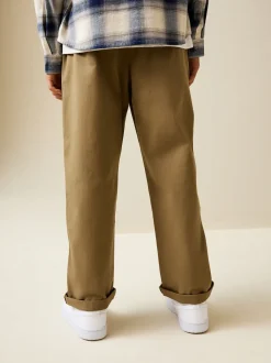 Marron fauve - Pantalon chino extensible (3-17ans)