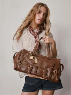 Marron fauve - Sac à main à boucle Charm