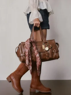 Marron fauve - Sac à main à boucle Charm