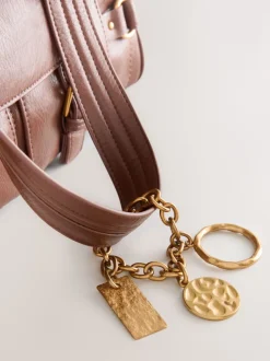 Marron fauve - Sac à main à boucle Charm