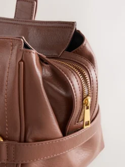 Marron fauve - Sac à main à boucle Charm