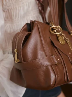 Marron fauve - Sac à main à boucle Charm