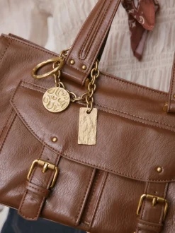 Marron fauve - Sac à main à boucle Charm