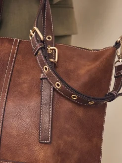 Marron fauve - Sac à main avec boucle