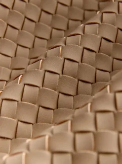 Marron fauve - Sac bandoulière tissé en Faux daim