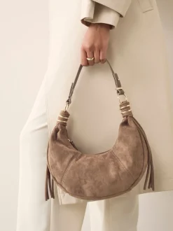 Marron fauve - Sac bandoulière en Faux daim