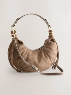 Marron fauve - Sac bandoulière en Faux daim