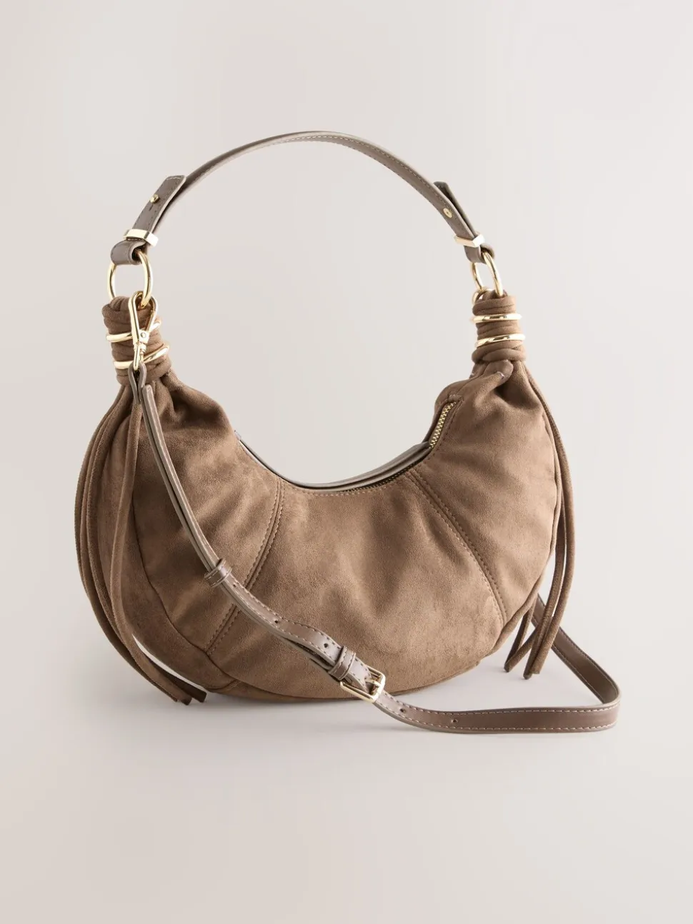 Marron fauve - Sac bandoulière en Faux daim