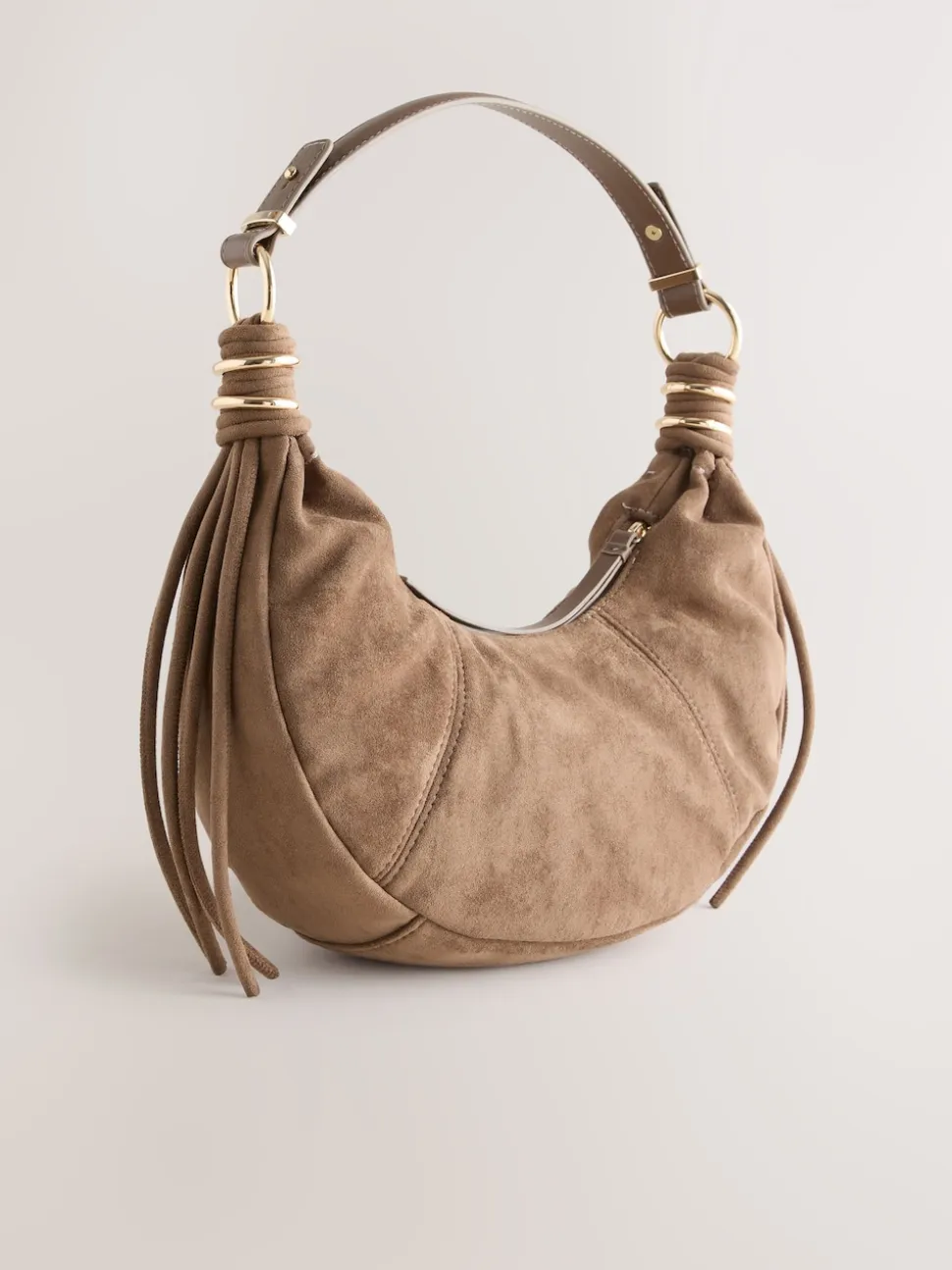 Marron fauve - Sac bandoulière en Faux daim