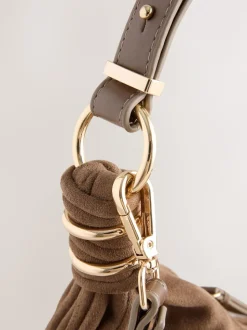 Marron fauve - Sac bandoulière en Faux daim