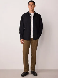 Marron fauve - Slim Fit (Slim Fit) - Pantalon chino stretch