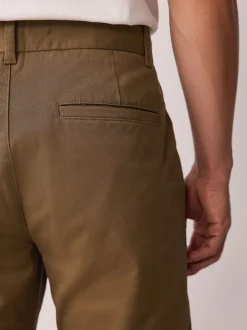 Marron fauve - Slim Fit (Slim Fit) - Pantalon chino stretch