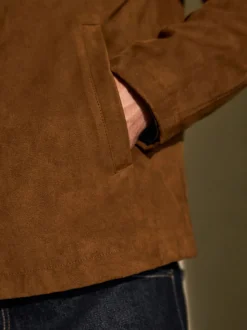 Marron fauve - Veste Harrington en similicuir