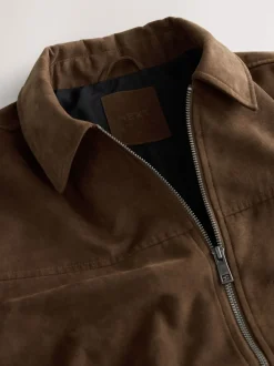Marron fauve - Veste Harrington en similicuir