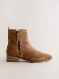 Marron fauve en daim - Bottes Forever Comfort® zippées sur le côté