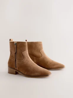 Marron fauve en daim - Bottes Forever Comfort® zippées sur le côté
