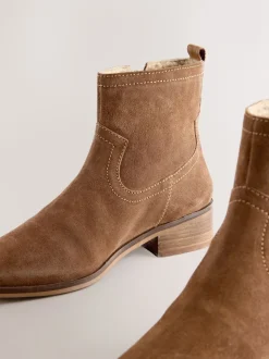 Marron fauve en daim - Bottes Forever Comfort® zippées sur le côté
