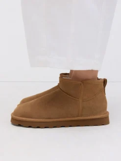 Marron fauve en daim - Bottes en fausse fourrure déperlantes