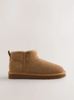 Marron fauve en daim - Bottes en fausse fourrure déperlantes